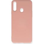 Samsung Galaxy A20S Kılıf Nano Içi Kadife Silikon - Pudra - 1 - Renkli