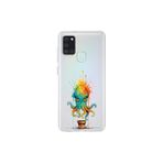 Samsung Galaxy A21S ile uyumlu Splash ahtapot Tasarımlı Slimfit şeffaf silikon kılıf