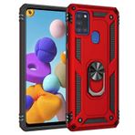 Samsung Galaxy A21S Kılıf Sofya Yüzüklü Standlı Zırhlı Silikon Kılıf