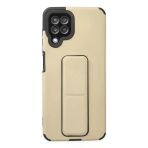 Samsung Galaxy A22 Kılıf Mega Standlı Silikon - GOLD-(5796)
