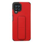Samsung Galaxy A22 Kılıf Mega Standlı Silikon - Kırmızı-(5796)