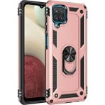Samsung Galaxy A22 Kılıf Sofya Yüzüklü Silikon Kapak - Rose - 1 - Renkli