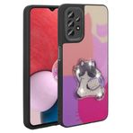 Samsung Galaxy A23 İle Uyumlu Kılıf Parlayan Kabartmalı İkonik Figürlü Amas Silikon Kapak 31203 Mor