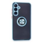 Samsung Galaxy A25 5G Kılıf Montreal Yüzüklü Silikon Kapak - Buz Mavi-(5796)