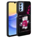 Samsung Galaxy A25 İle Uyumlu Kılıf Parlayan Kabartmalı İkonik Figürlü Amas Silikon Kapak 31206 Siyah
