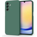 Samsung Galaxy A25 Kılıf Kadife Lansman Soft Yumuşak Liquid Silikon Kamera Korumalı Kapak Kilif - Koyu Yeşil - GLX A25