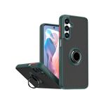 Samsung Galaxy A25 Uyumlu Kılıf Yüzüklü Standlı Extra Darbe Koruma Sert Silikon Kapak - Yeşil