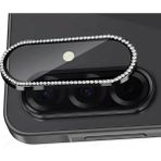 Samsung Galaxy A26 - A36 - A56 Taşlı Parlak Kamera Lens Koruyucu Cam ve Çerçeve Kamera Koruma Lensi - Siyah - Galaxy A26/A36/A56