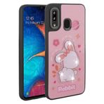 Samsung Galaxy A30 İle Uyumlu Kılıf Parlayan Kabartmalı İkonik Figürlü Amas Silikon Kapak 31205 Pembe