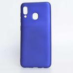 Samsung Galaxy A30 Kılıf Soft ve Pürüzsüz Yüzey Ipeksi Silikon Kapak Hopy - Saks Mavi