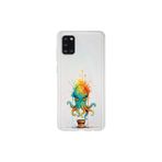 Samsung Galaxy A31 ile uyumlu Splash ahtapot Tasarımlı Slimfit şeffaf silikon kılıf