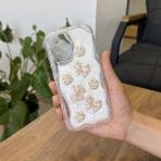 Samsung Galaxy A33 5g Uyumlu Kılıf Zebana Floral Silikon Kılıf Gold