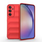 Samsung Galaxy A35 İle Uyumlu Kılıf Esnek TPU Oyuklu Arka Yüzey Tasarımlı Etnik Silikon Kapak 32594 Kırmızı