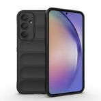Samsung Galaxy A35 İle Uyumlu Kılıf Esnek TPU Oyuklu Arka Yüzey Tasarımlı Etnik Silikon Kapak 32594 Siyah