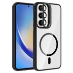 Samsung Galaxy A35 İle Uyumlu Kılıf Standlı ve Kamera Lens Hediyeli Kablosuz Şarj Özellikli Etro Kapak T37285 Siyah