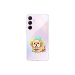 Samsung Galaxy A35 ile Uyumlu Splash Köpek Tasarımlı Şeffaf Silikon Kılıf