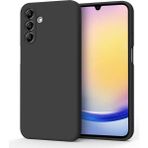 Samsung Galaxy A35 Kılıf Kadife Lansman Soft Yumuşak Liquid Silikon Kamera Korumalı Kapak Kilif - Siyah - GLX A35