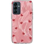 Samsung Galaxy A36 Uyumlu Kılıf Zebana Pink Heart Silikon Kılıf Kırmızı