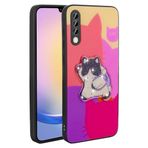 Samsung Galaxy A50 İle Uyumlu Kılıf Parlayan Kabartmalı İkonik Figürlü Amas Silikon Kapak 31210 Mor