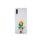 Samsung Galaxy A50 ile uyumlu Splash ahtapot Tasarımlı Slimfit şeffaf silikon kılıf