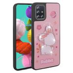 Samsung Galaxy A51 İle Uyumlu Kılıf Parlayan Kabartmalı İkonik Figürlü Amas Silikon Kapak 31211 Pembe