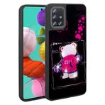 Samsung Galaxy A51 İle Uyumlu Kılıf Parlayan Kabartmalı İkonik Figürlü Amas Silikon Kapak 31211 Siyah