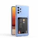 Samsung Galaxy A52 Kılıf Kartlıklı Şeffaf Card Holder Clear Silikon Kapak