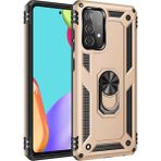 Samsung Galaxy A52 Kılıf Sofya Yüzüklü Silikon Kapak - Gold - 1 - Renkli