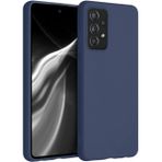 Samsung Galaxy A52s İnce Mat Esnek Silikon Lacivert Kılıf