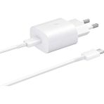 Samsung Galaxy A53 5G Fast Charging 25W Type-C Çıkışlı Kablolu Beyaz Şarj Aleti