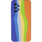 Samsung Galaxy A53 5g Kılıf Ebruli Lansman Silikon - Mavi-Turuncu - 1 - Renkli