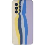 Samsung Galaxy A53 5g Kılıf Ebruli Lansman Silikon - Sarı-Lila - 1 - Renkli