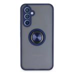 Samsung Galaxy A54 5G Kılıf Montreal Yüzüklü Silikon Kapak - Lacivert-(5796)