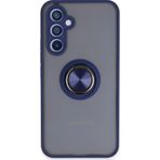 Samsung Galaxy A54 5g Kılıf Montreal Yüzüklü Silikon Kapak - Lacivert