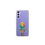 Samsung Galaxy A54 ile uyumlu Splash ahtapot tasarımlı şeffaf silikon kılıf