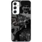 Samsung Galaxy A54 Uyumlu Kemal Atatürk İmza Baskılı Silikon Kılıf Renkli