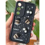 Samsung Galaxy A54 Uyumlu Kılıf Tasarımlı Desenli Kamera Korumalı Coffee Kurabiye Siyah Yumuşak Silikon Kap - Cute Coffe