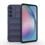 Samsung Galaxy A55 İle Uyumlu Kılıf Esnek TPU Oyuklu Arka Yüzey Tasarımlı Etnik Silikon Kapak 32596 Lacivert