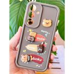 Samsung Galaxy A55 Uyumlu Kılıf Tasarımlı Desenli Kamera Korumalı Ayıcık Kahve Renkli Yumuşak Silikon Kapak - Cute Coco