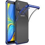 Samsung Galaxy A7 2018 Glitter Mavi Uyumlu Silikon Kılıf