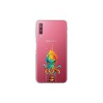 Samsung Galaxy A7 2018 ile uyumlu Splash ahtapot tasarımlı şeffaf silikon kılıf