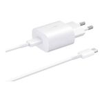 Samsung Galaxy A70 Fast Charging 25W Type-C Çıkışlı Kablolu Beyaz Şarj Aleti