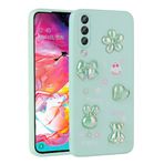 Samsung Galaxy A70 İle Uyumlu Kılıf Kabartma Figürlü Parlak Toys Silikon Kapak 30180 Açık Yeşil