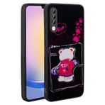 Samsung Galaxy A70 İle Uyumlu Kılıf Parlayan Kabartmalı İkonik Figürlü Amas Silikon Kapak 31213 Siyah
