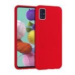 Samsung Galaxy A71 İçi Kadife Silikon Kılıf Kırmızı