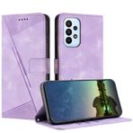 Samsung Galaxy A72 4G/5G için Mo-Beauty Cep Telefonu Kılıfı, PU Deri Cüzdan Çevirmeli Kılıf Manyetik Stand Fonksiyon Kartı Yuvası Koruyucu Kılıf Kapağı Samsung A72 4G/5G için - Mor