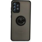 Samsung Galaxy A72 Kılıf Montreal Yüzüklü Silikon Kapak - Siyah - 1 - Renkli