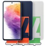 Samsung Galaxy A73 Kordonlu Silikon Kilif - Lacivert