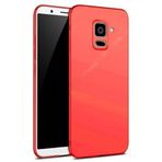 Samsung Galaxy A8 2018 Uyumlu Sert Rubber Silikon Kılıf (Kırmızı)