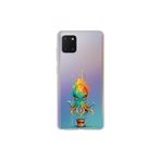 Samsung Galaxy A81 ile uyumlu Splash ahtapot Tasarımlı Slimfit şeffaf silikon kılıf